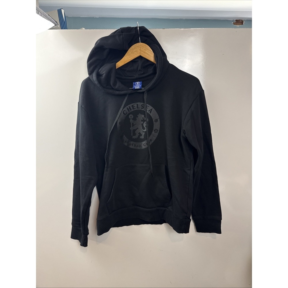 Chelsea Football Club Hoodie Mens Size M Black  Hooded Sweatshirt